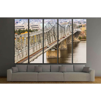 The Royal Alexandra Interprovincial Bridge is a steel truss cantilever bridge spanning the Ottawa River between Ottawa, Ontario and Gatineau, Quebec, Ottawa, Canada №2020 Ready to Hang Canvas PrintCanvas art arrives ready to hang, with hanging accessories