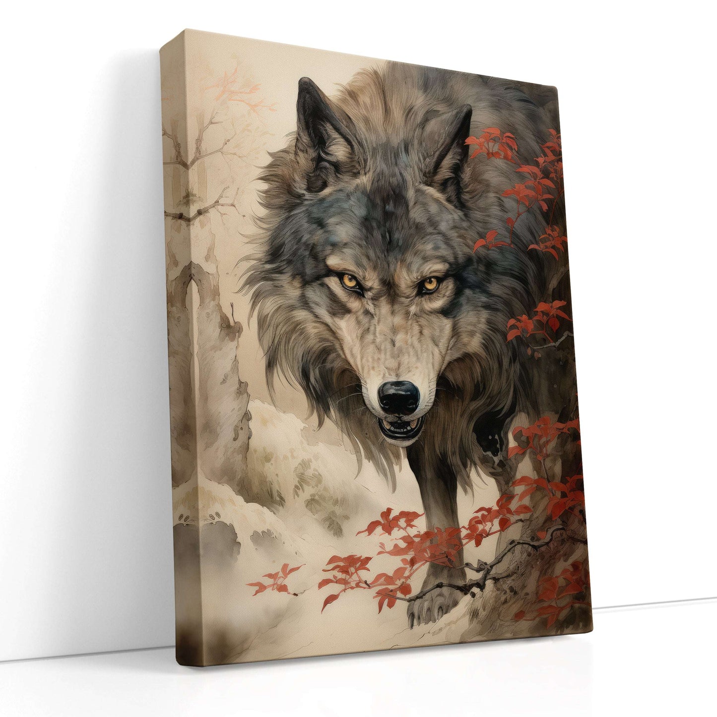 The Stare of the Wolf - Canvas Print - Artoholica Ready to Hang Canvas Print