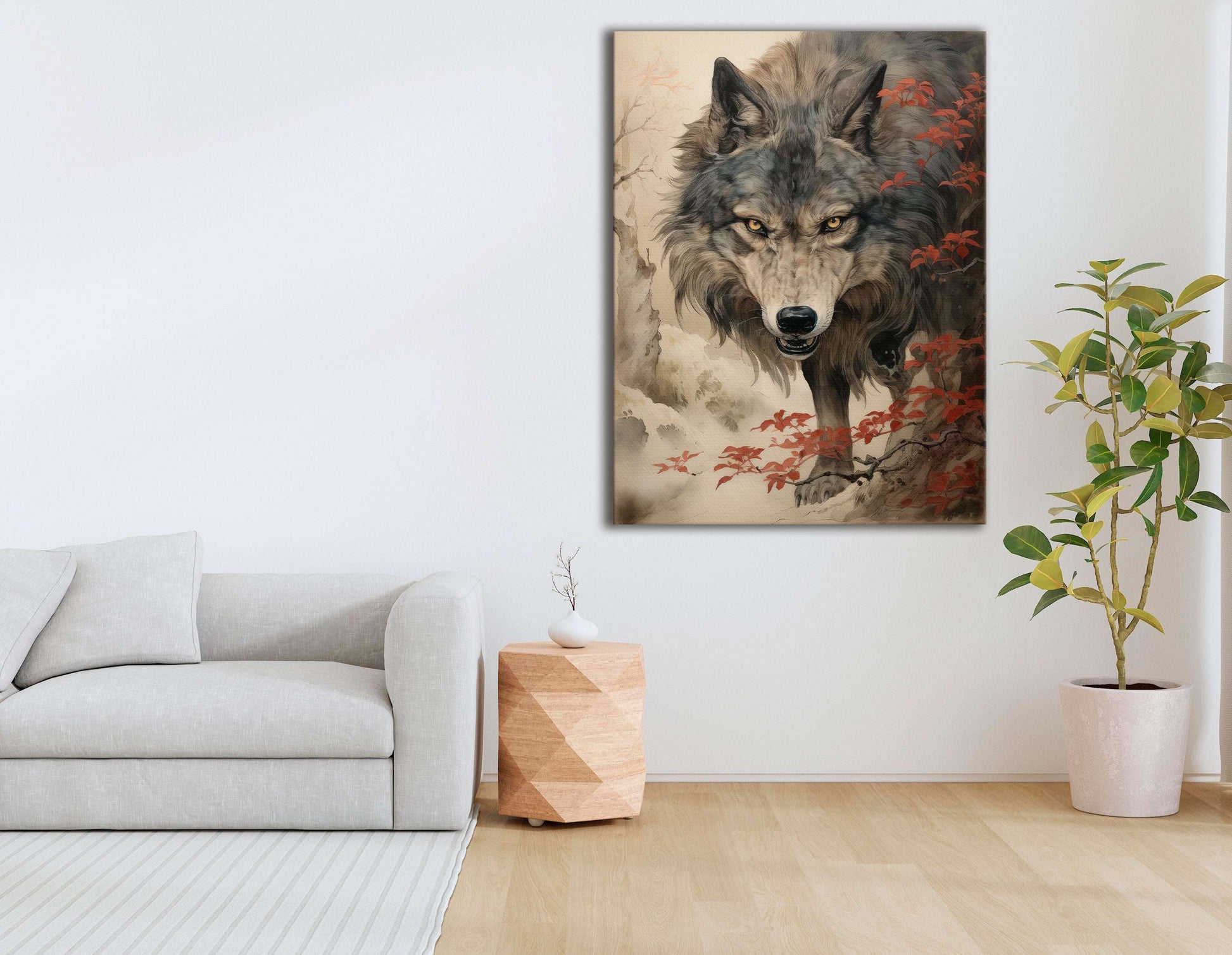 The Stare of the Wolf - Canvas Print - Artoholica Ready to Hang Canvas Print