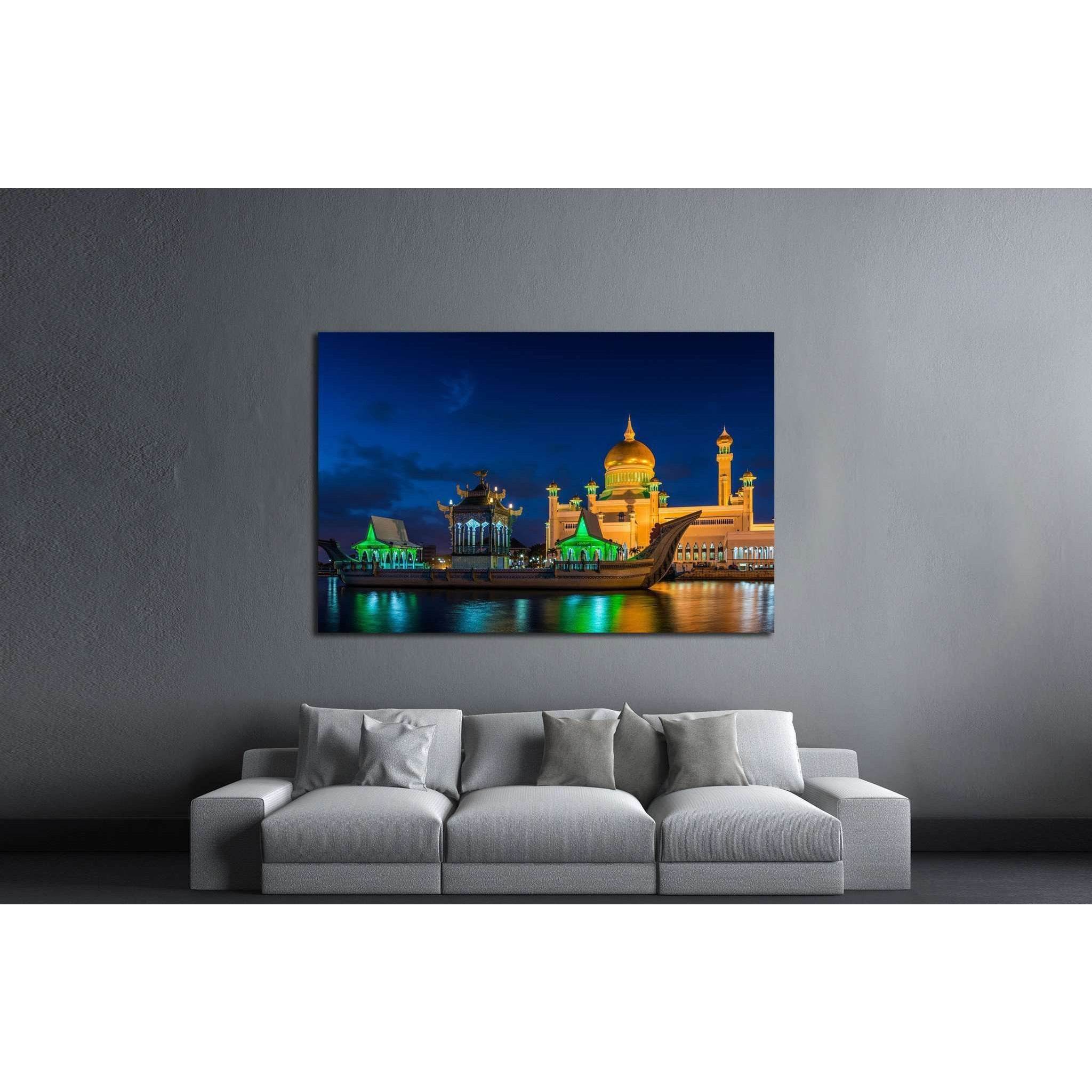 The Sultan Omar Ali Saifuddin Mosque in Bandar Seri Begawan, Brunei №1797 Ready to Hang Canvas PrintCanvas art arrives ready to hang, with hanging accessories included and no additional framing required. Every canvas print is hand-crafted, made on-demand