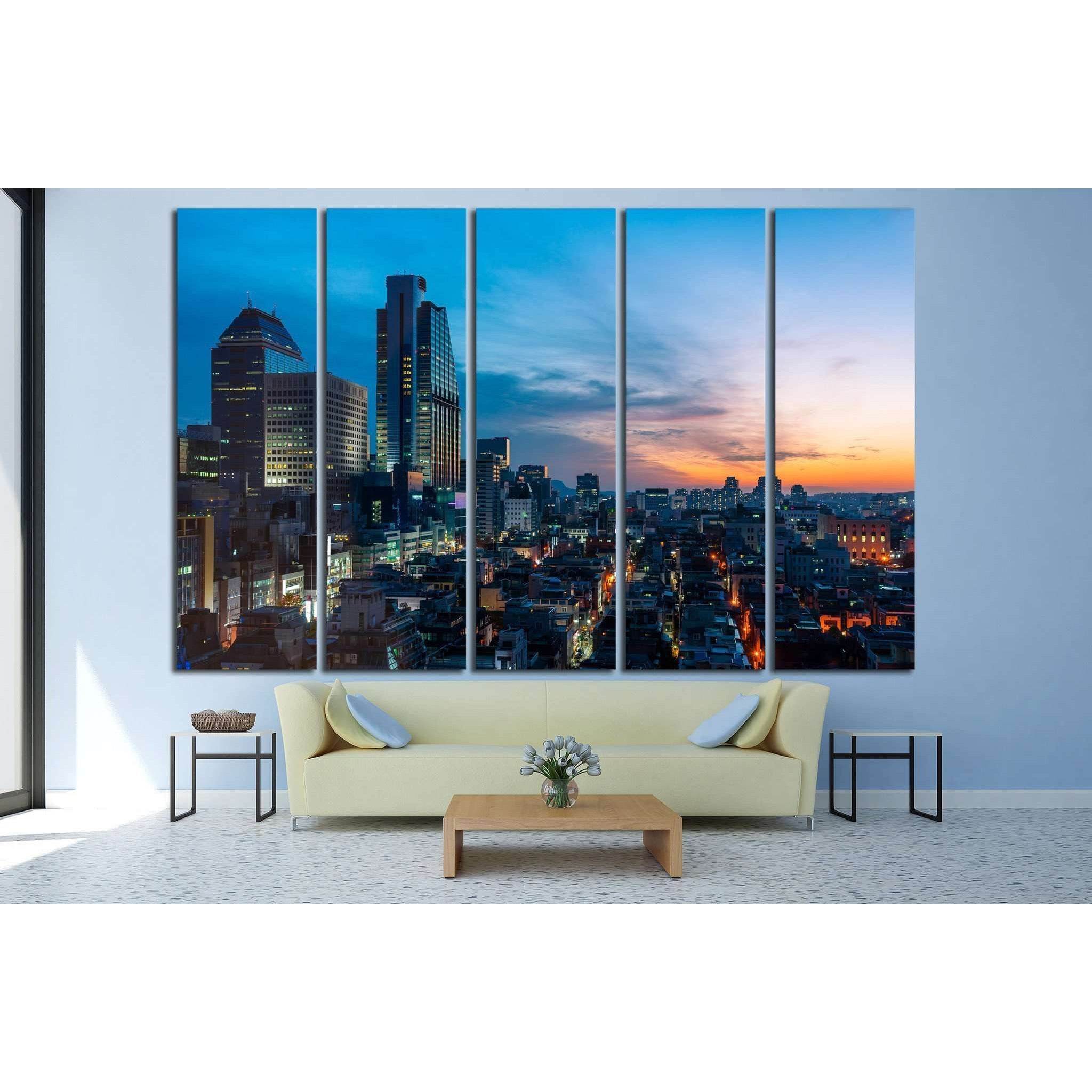 The sun sets over the Gangnam district of Seoul, South Korea №1634 Ready to Hang Canvas PrintCanvas art arrives ready to hang, with hanging accessories included and no additional framing required. Every canvas print is hand-crafted, made on-demand at our