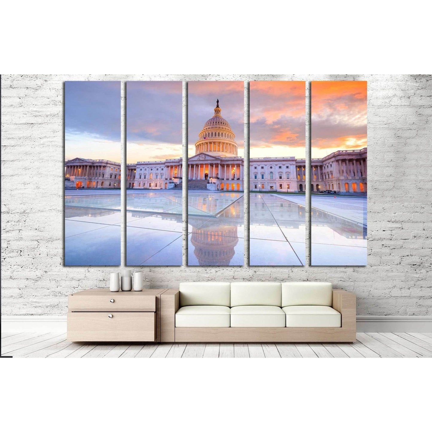 The United States Capitol building with the dome lit up at night USA №2057 Ready to Hang Canvas PrintCanvas art arrives ready to hang, with hanging accessories included and no additional framing required. Every canvas print is hand-crafted, made on-demand