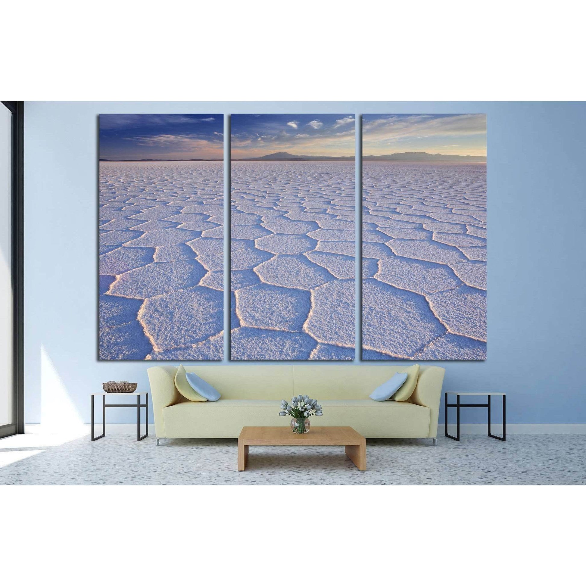 The world's largest salt flat, Salar de Uyuni in Bolivia, photographed at sunrise №1981 Ready to Hang Canvas PrintCanvas art arrives ready to hang, with hanging accessories included and no additional framing required. Every canvas print is hand-crafted, m