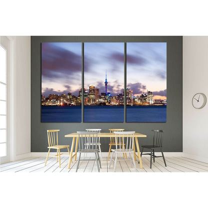 This image shows the Auckland skyline, New Zealand №2223 Ready to Hang Canvas PrintCanvas art arrives ready to hang, with hanging accessories included and no additional framing required. Every canvas print is hand-crafted, made on-demand at our workshop a