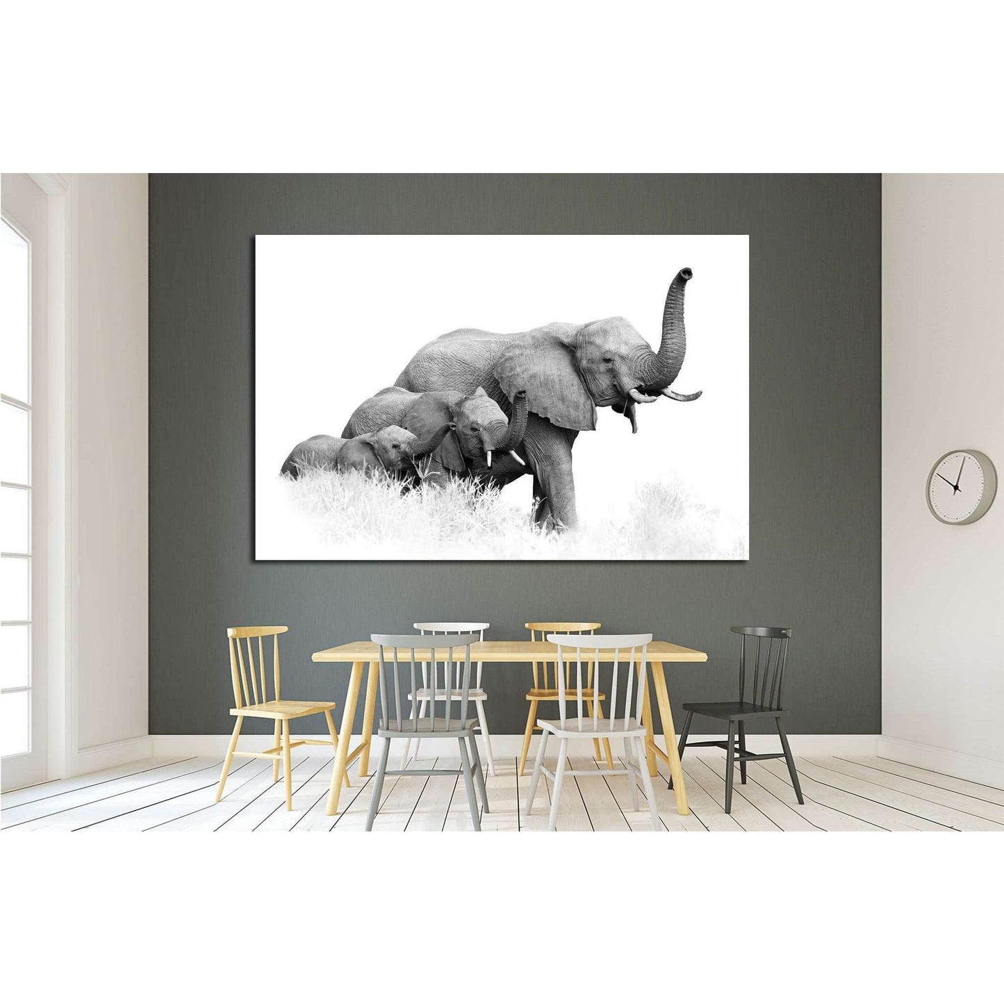 three African Bush Elephants, Loxodonta africana, Kruger, SA №1834 Ready to Hang Canvas PrintCanvas art arrives ready to hang, with hanging accessories included and no additional framing required. Every canvas print is hand-crafted, made on-demand at our