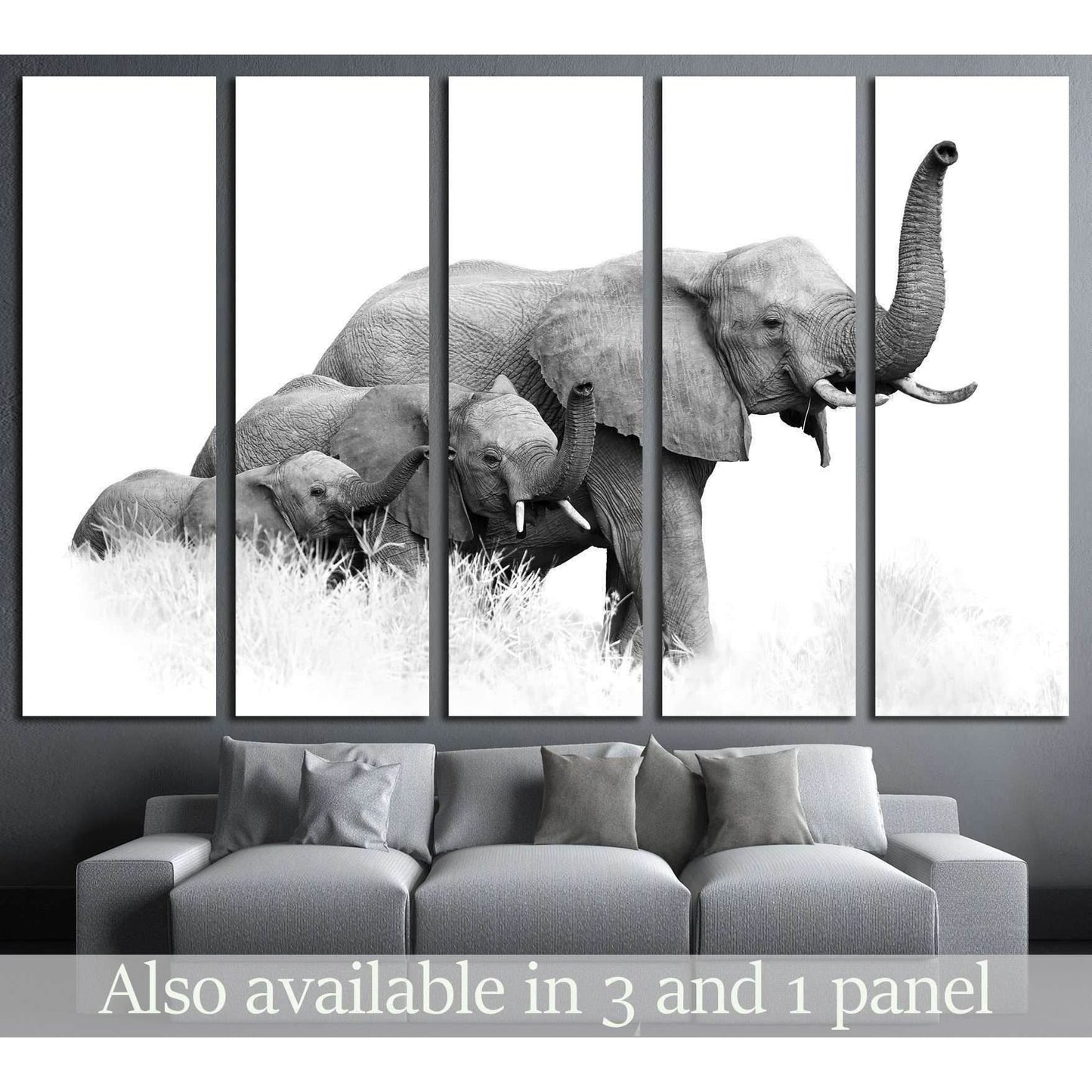 three African Bush Elephants, Loxodonta africana, Kruger, SA №1834 Ready to Hang Canvas PrintCanvas art arrives ready to hang, with hanging accessories included and no additional framing required. Every canvas print is hand-crafted, made on-demand at our