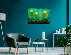 Three Luminous Jellyfish - Canvas Print - Artoholica Ready to Hang Canvas Print