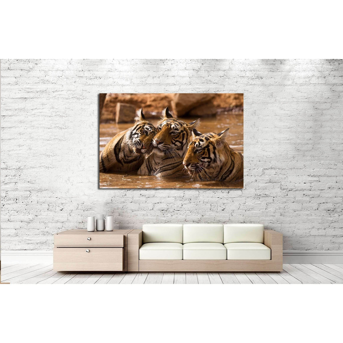 Tiger Family №2342 Ready to Hang Canvas PrintCanvas art arrives ready to hang, with hanging accessories included and no additional framing required. Every canvas print is hand-crafted, made on-demand at our workshop and expertly stretched around 100% Nort