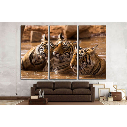 Tiger Family №2342 Ready to Hang Canvas PrintCanvas art arrives ready to hang, with hanging accessories included and no additional framing required. Every canvas print is hand-crafted, made on-demand at our workshop and expertly stretched around 100% Nort