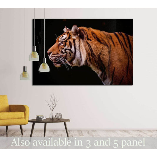 Tiger profile isolated on a black background №2341 Ready to Hang Canvas PrintCanvas art arrives ready to hang, with hanging accessories included and no additional framing required. Every canvas print is hand-crafted, made on-demand at our workshop and exp