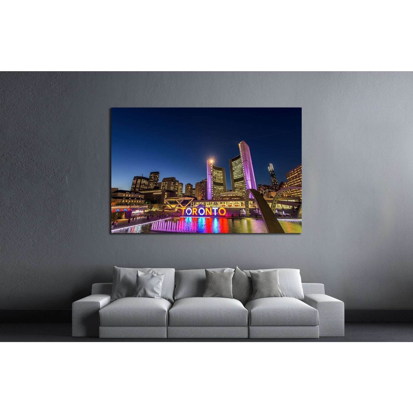 Toronto City Hall and Nathan Phillips Square at night №1955 Ready to Hang Canvas PrintCanvas art arrives ready to hang, with hanging accessories included and no additional framing required. Every canvas print is hand-crafted, made on-demand at our worksho