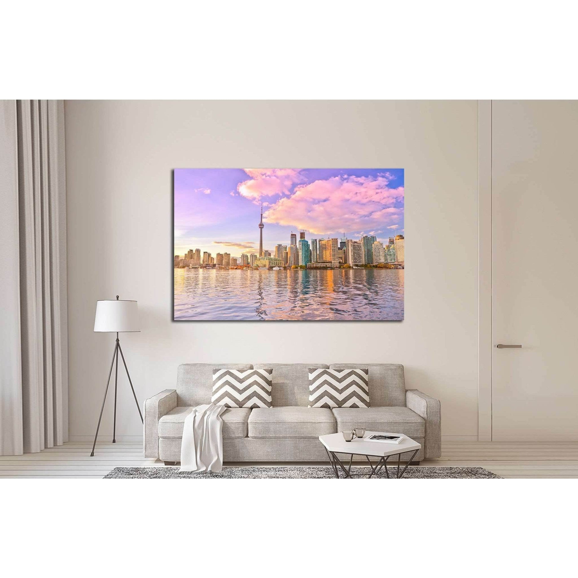 Toronto skyline at dusk in Ontario, Canada. №2059 Ready to Hang Canvas PrintCanvas art arrives ready to hang, with hanging accessories included and no additional framing required. Every canvas print is hand-crafted, made on-demand at our workshop and expe