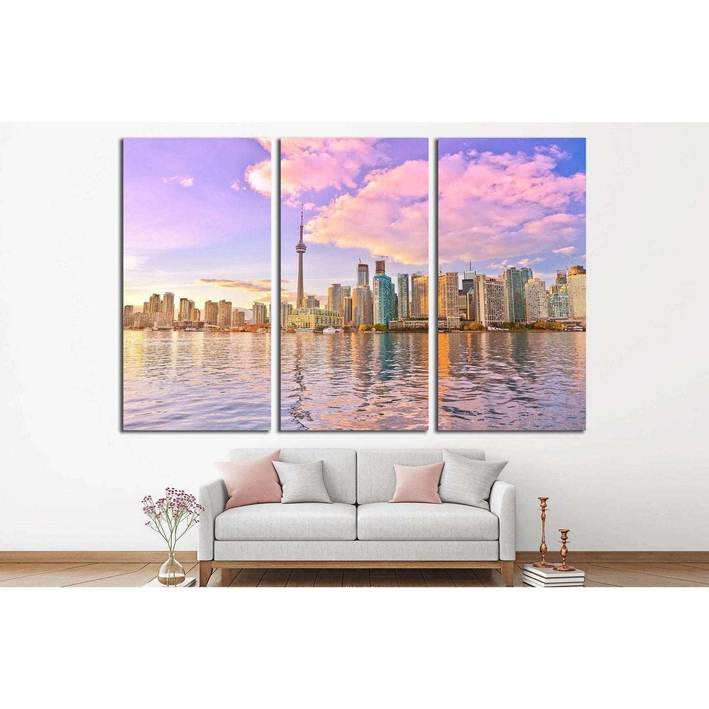 Toronto skyline at dusk in Ontario, Canada. №2059 Ready to Hang Canvas PrintCanvas art arrives ready to hang, with hanging accessories included and no additional framing required. Every canvas print is hand-crafted, made on-demand at our workshop and expe