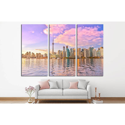 Toronto skyline at dusk in Ontario, Canada. №2059 Ready to Hang Canvas PrintCanvas art arrives ready to hang, with hanging accessories included and no additional framing required. Every canvas print is hand-crafted, made on-demand at our workshop and expe