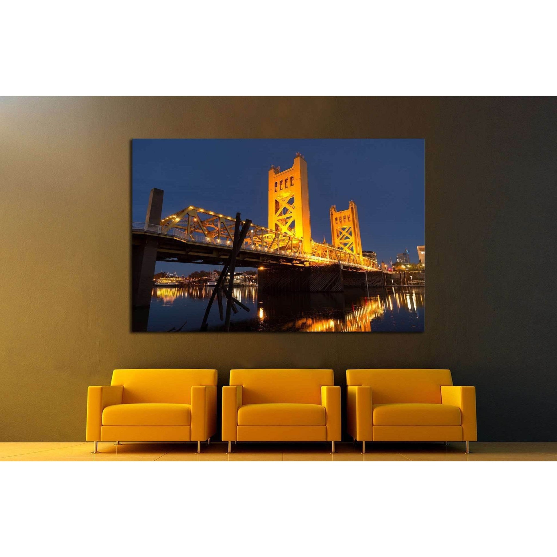 Tower Bridge Sacramento River Capital City California №1641 Ready to Hang Canvas PrintCanvas art arrives ready to hang, with hanging accessories included and no additional framing required. Every canvas print is hand-crafted, made on-demand at our worksho