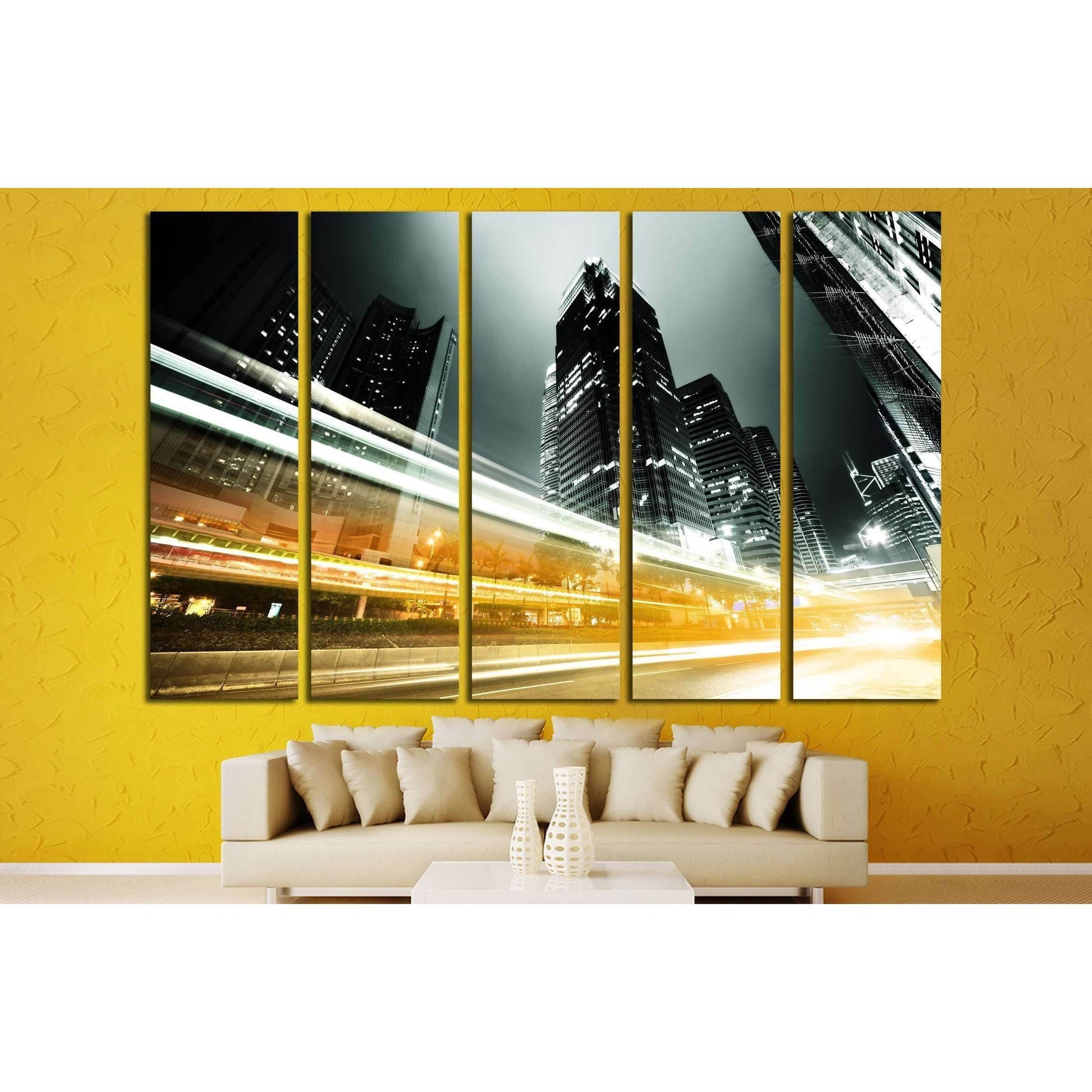 traffic in Hong Kong at night №2142 Ready to Hang Canvas PrintCanvas art arrives ready to hang, with hanging accessories included and no additional framing required. Every canvas print is hand-crafted, made on-demand at our workshop and expertly stretched