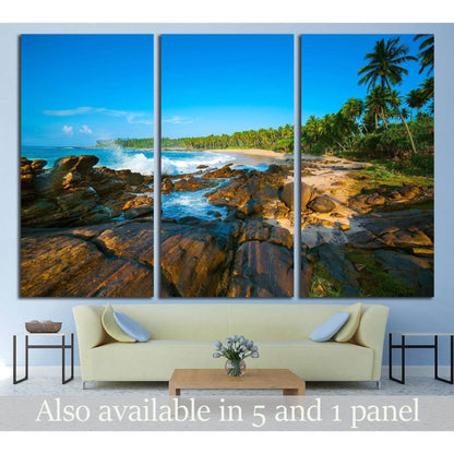 Tropical beach near Tangalle, Sri Lanka. Stones at foreground №1961 Ready to Hang Canvas PrintCanvas art arrives ready to hang, with hanging accessories included and no additional framing required. Every canvas print is hand-crafted, made on-demand at our