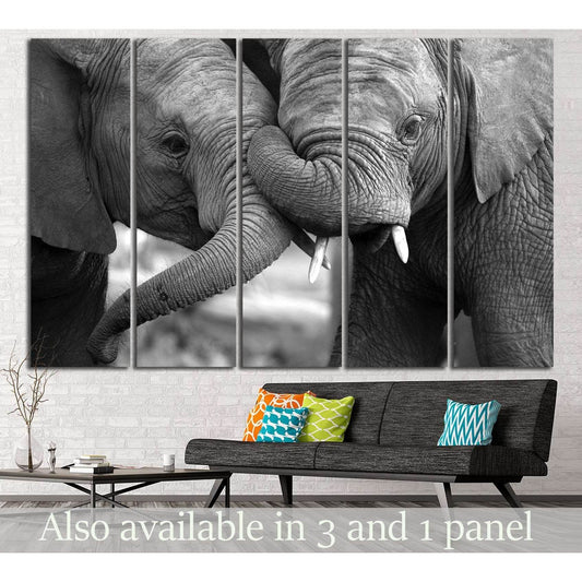 Two Elephants №194 Ready to Hang Canvas PrintCanvas art arrives ready to hang, with hanging accessories included and no additional framing required. Every canvas print is hand-crafted, made on-demand at our workshop and expertly stretched around 100% Nort