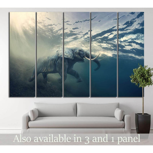 Underwater Elephant №196 Ready to Hang Canvas PrintCanvas art arrives ready to hang, with hanging accessories included and no additional framing required. Every canvas print is hand-crafted, made on-demand at our workshop and expertly stretched around 100