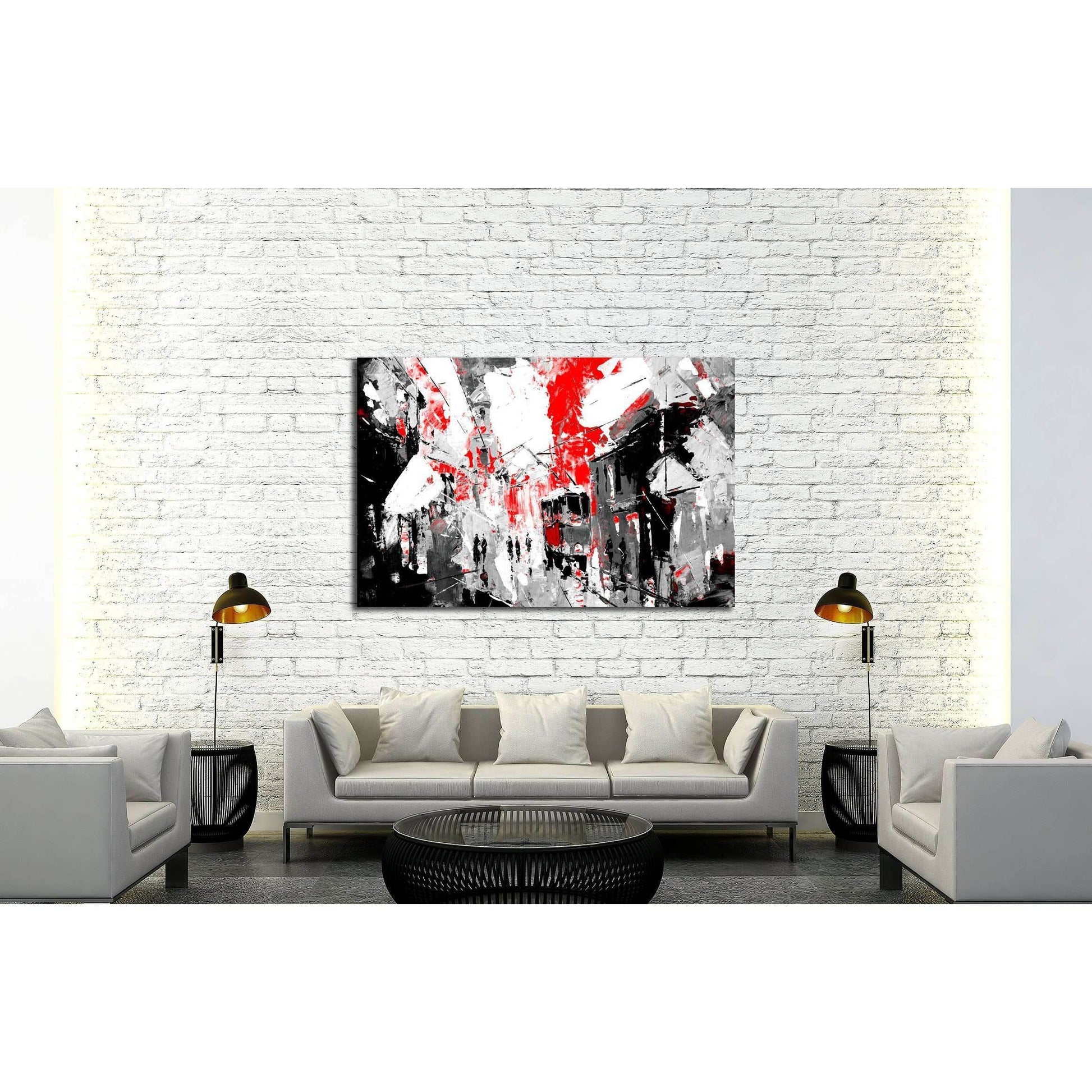 urban, city life, sin city inspiration - black and red color №3233 Ready to Hang Canvas PrintCanvas art arrives ready to hang, with hanging accessories included and no additional framing required. Every canvas print is hand-crafted, made on-demand at our