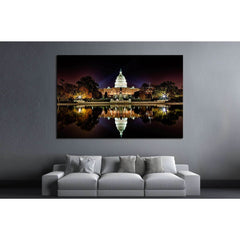 US Capitol Building and reflecting poll at night №1427 Ready to Hang Canvas PrintCanvas art arrives ready to hang, with hanging accessories included and no additional framing required. Every canvas print is hand-crafted, made on-demand at our workshop and
