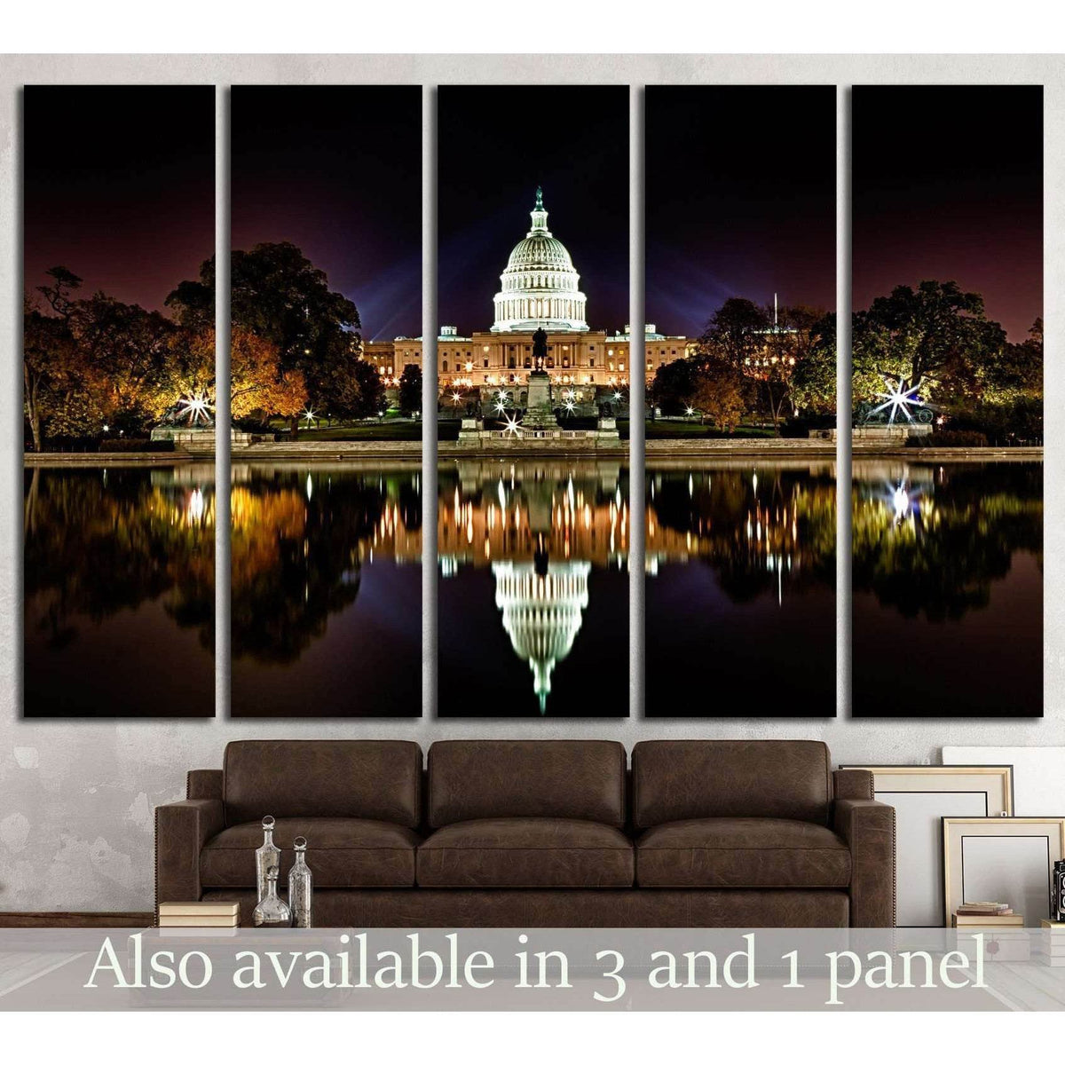 US Capitol Building and reflecting poll at night №1427 Ready to Hang Canvas PrintCanvas art arrives ready to hang, with hanging accessories included and no additional framing required. Every canvas print is hand-crafted, made on-demand at our workshop and