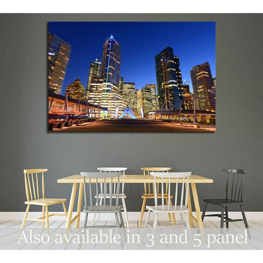 Vancouver city financial district at night, Vancouver, British Columbia, Canada №2049 Ready to Hang Canvas PrintCanvas art arrives ready to hang, with hanging accessories included and no additional framing required. Every canvas print is hand-crafted, mad