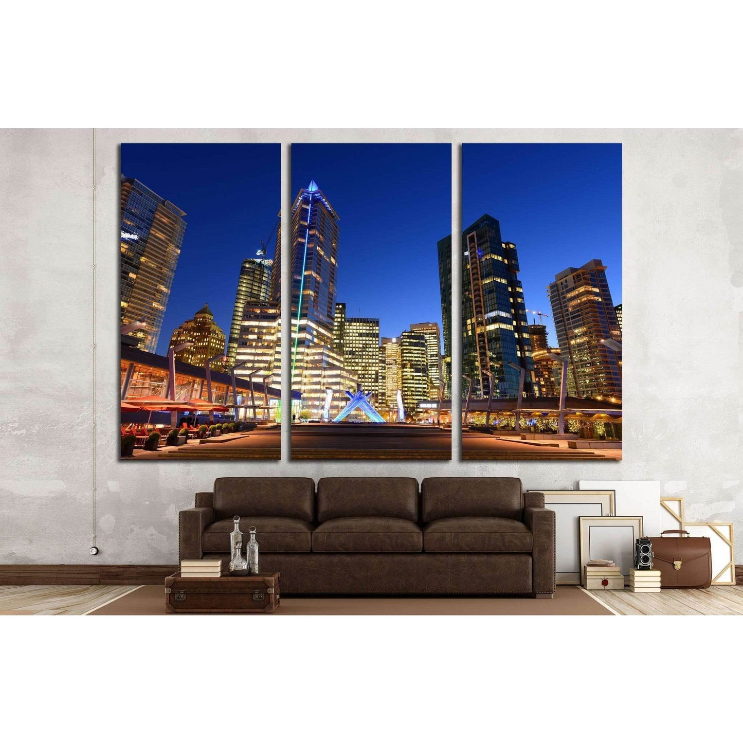 Vancouver city financial district at night, Vancouver, British Columbia, Canada №2049 Ready to Hang Canvas PrintCanvas art arrives ready to hang, with hanging accessories included and no additional framing required. Every canvas print is hand-crafted, mad