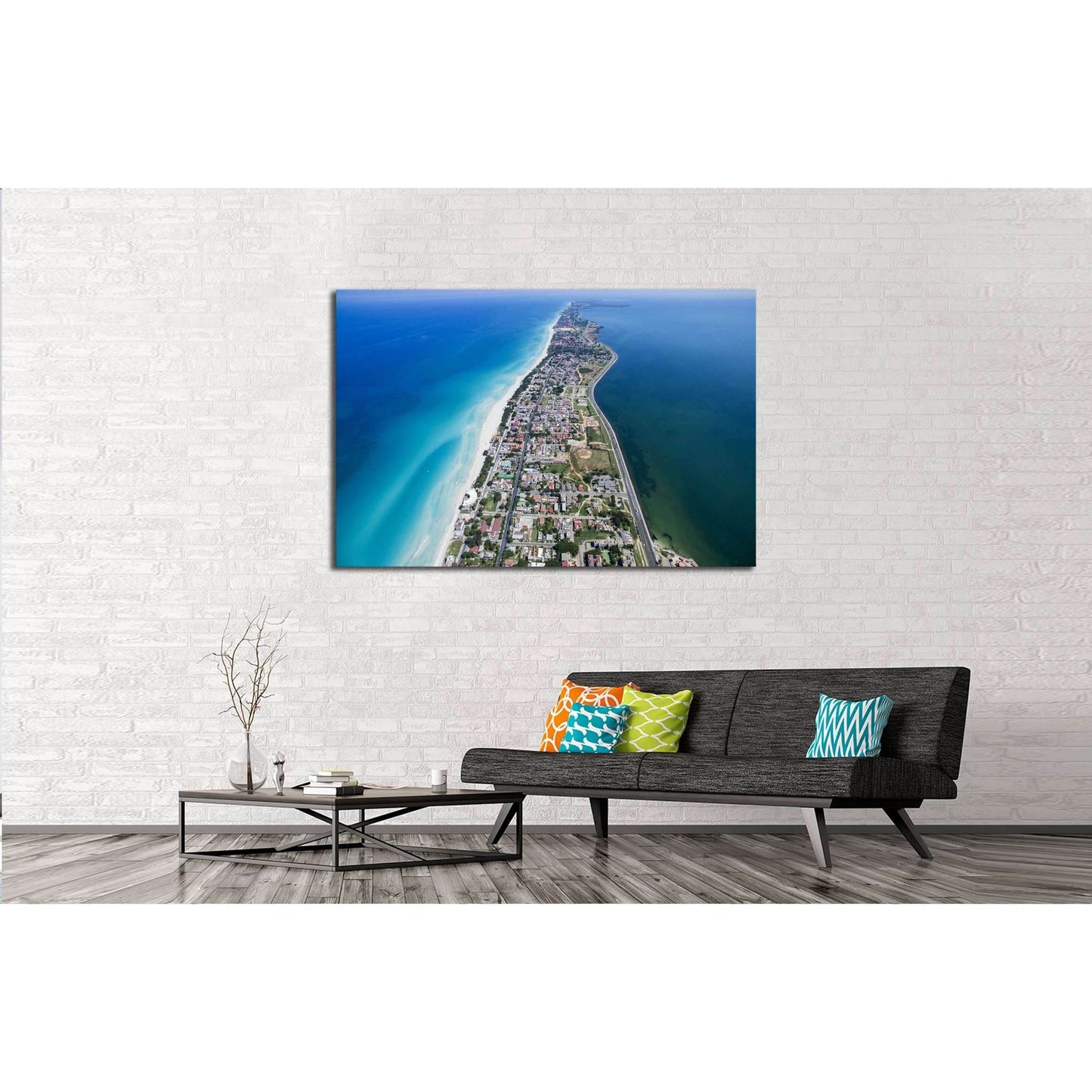 VARADERO, CUBA Drone flies over tropical island №2984 Ready to Hang Canvas PrintCanvas art arrives ready to hang, with hanging accessories included and no additional framing required. Every canvas print is hand-crafted, made on-demand at our workshop and