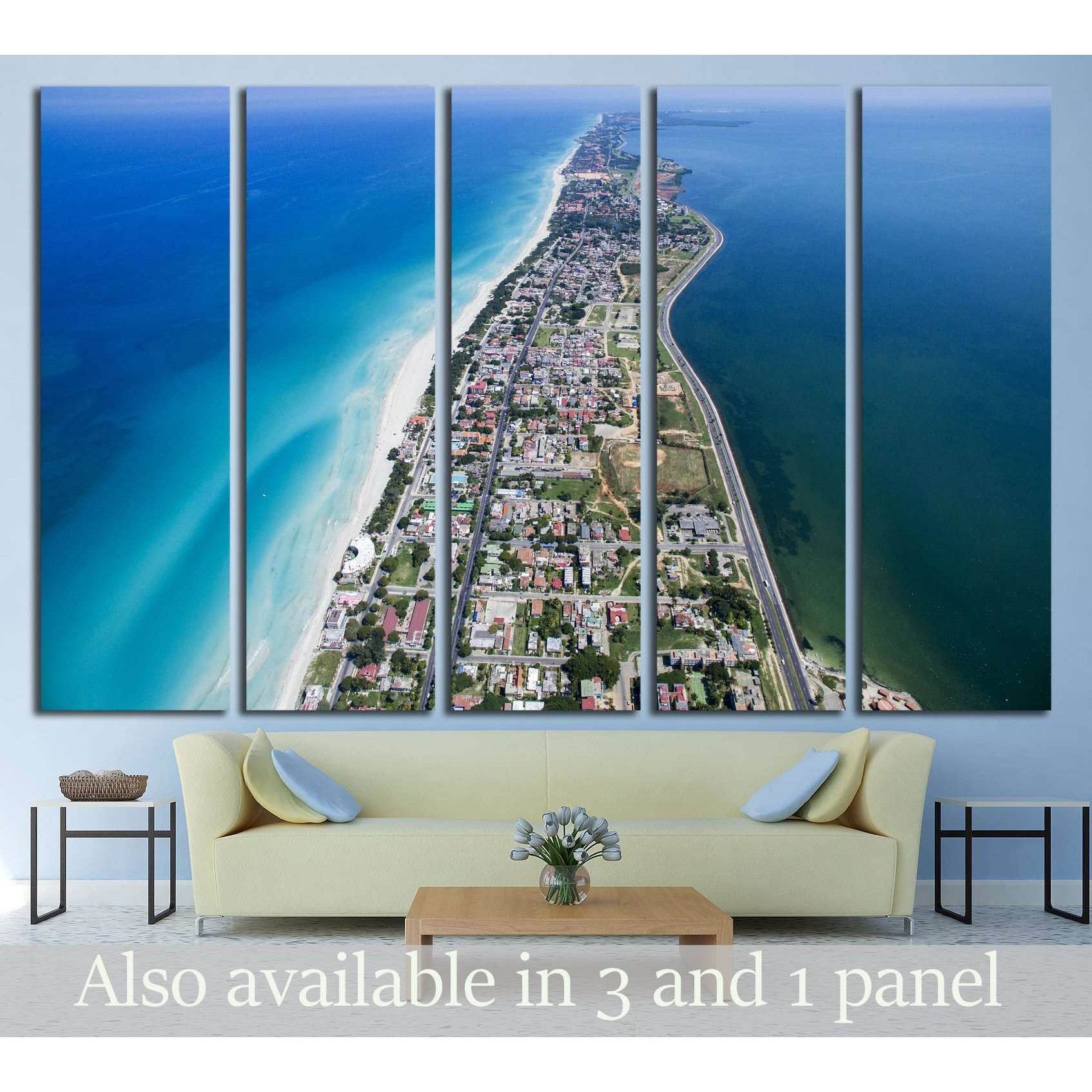 VARADERO, CUBA Drone flies over tropical island №2984 Ready to Hang Canvas PrintCanvas art arrives ready to hang, with hanging accessories included and no additional framing required. Every canvas print is hand-crafted, made on-demand at our workshop and