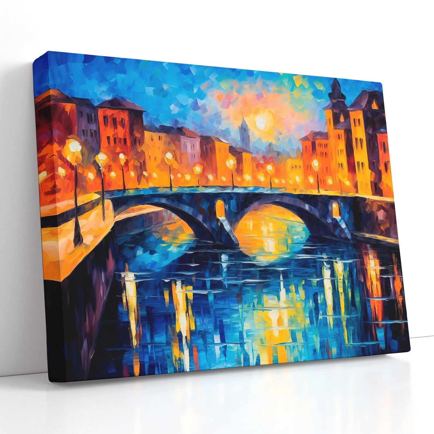 Venice Bridge at Night - Canvas Print - Artoholica Ready to Hang Canvas Print