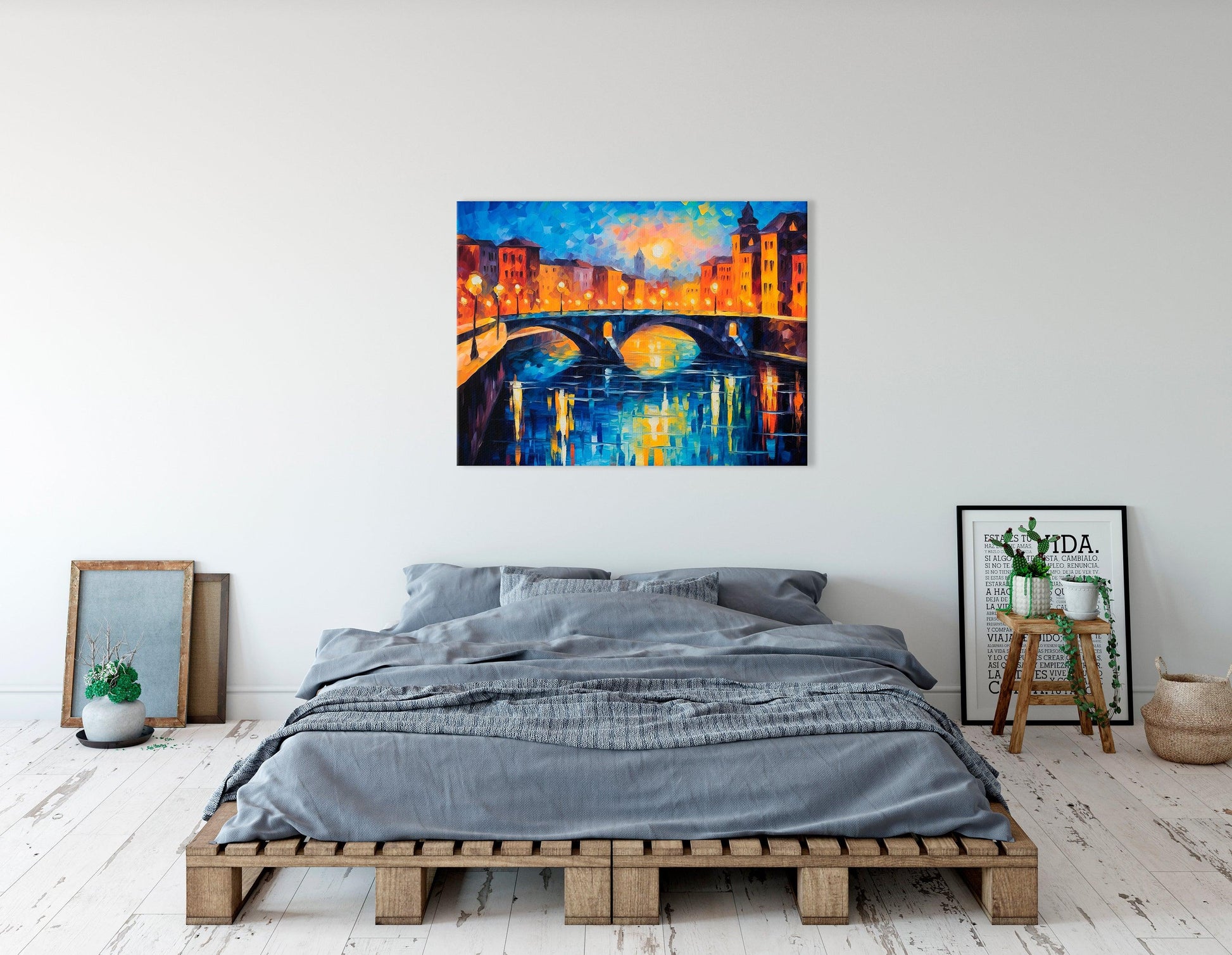 Venice Bridge at Night - Canvas Print - Artoholica Ready to Hang Canvas Print