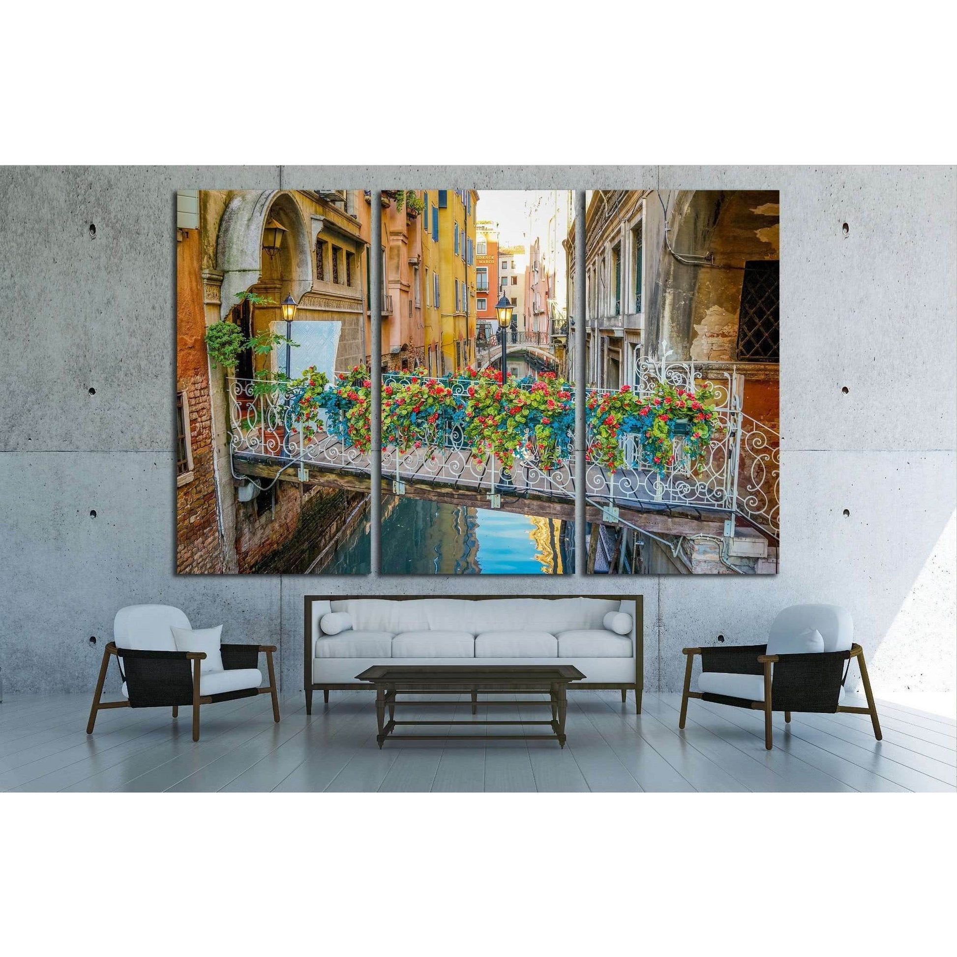 Venice, Italy, A bridge with Bouquet of Flowers №1543 Ready to Hang Canvas PrintCanvas art arrives ready to hang, with hanging accessories included and no additional framing required. Every canvas print is hand-crafted, made on-demand at our workshop and