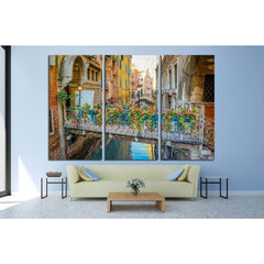 Venice, Italy, A bridge with Bouquet of Flowers №1543 Ready to Hang Canvas PrintCanvas art arrives ready to hang, with hanging accessories included and no additional framing required. Every canvas print is hand-crafted, made on-demand at our workshop and
