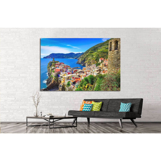Vernazza and ocean coast in Cinque Terre, Italy №1133 Ready to Hang Canvas PrintCanvas art arrives ready to hang, with hanging accessories included and no additional framing required. Every canvas print is hand-crafted, made on-demand at our workshop and