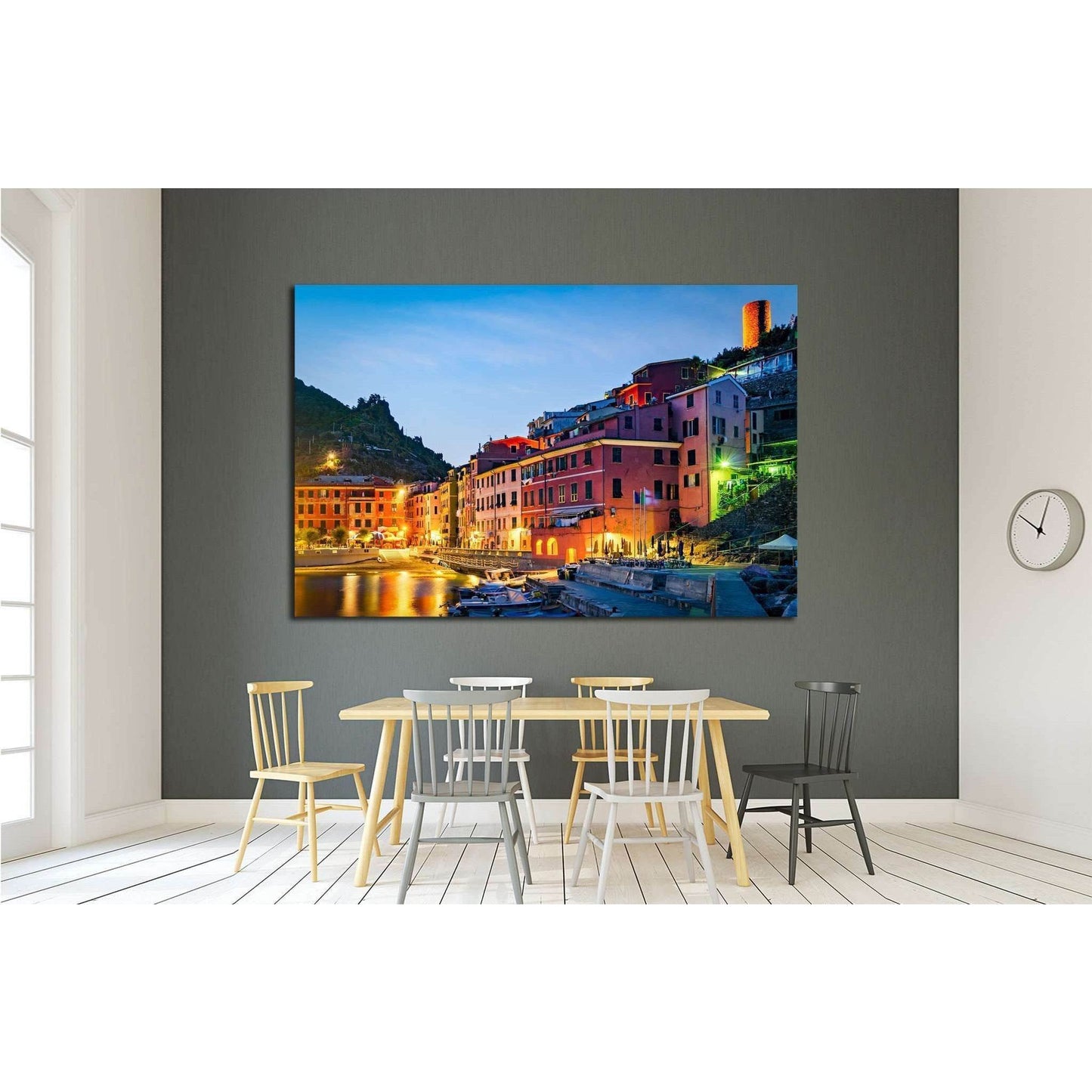 Vernazza, Cinque Terre (Italian Riviera, Liguria) at twilight №1715 Ready to Hang Canvas PrintCanvas art arrives ready to hang, with hanging accessories included and no additional framing required. Every canvas print is hand-crafted, made on-demand at our