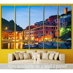Vernazza, Cinque Terre (Italian Riviera, Liguria) at twilight №1715 Ready to Hang Canvas PrintCanvas art arrives ready to hang, with hanging accessories included and no additional framing required. Every canvas print is hand-crafted, made on-demand at our