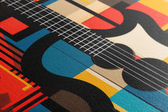 Vibrant Geometric Abstraction of Guitar - Canvas Print - Artoholica Ready to Hang Canvas Print