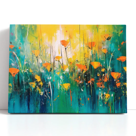 Vibrant Orange and Yellow Flower Field - Canvas Print - Artoholica Ready to Hang Canvas Print