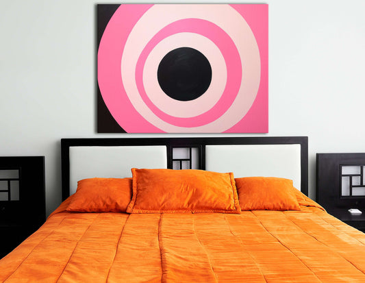 Vibrant Pink and Black Vortex - Canvas Print - Artoholica Ready to Hang Canvas Print