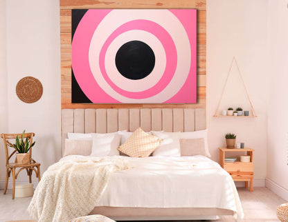 Vibrant Pink and Black Vortex - Canvas Print - Artoholica Ready to Hang Canvas Print