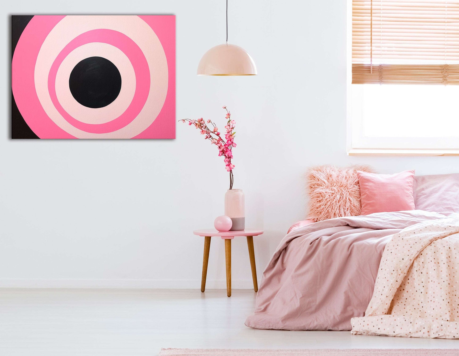 Vibrant Pink and Black Vortex - Canvas Print - Artoholica Ready to Hang Canvas Print