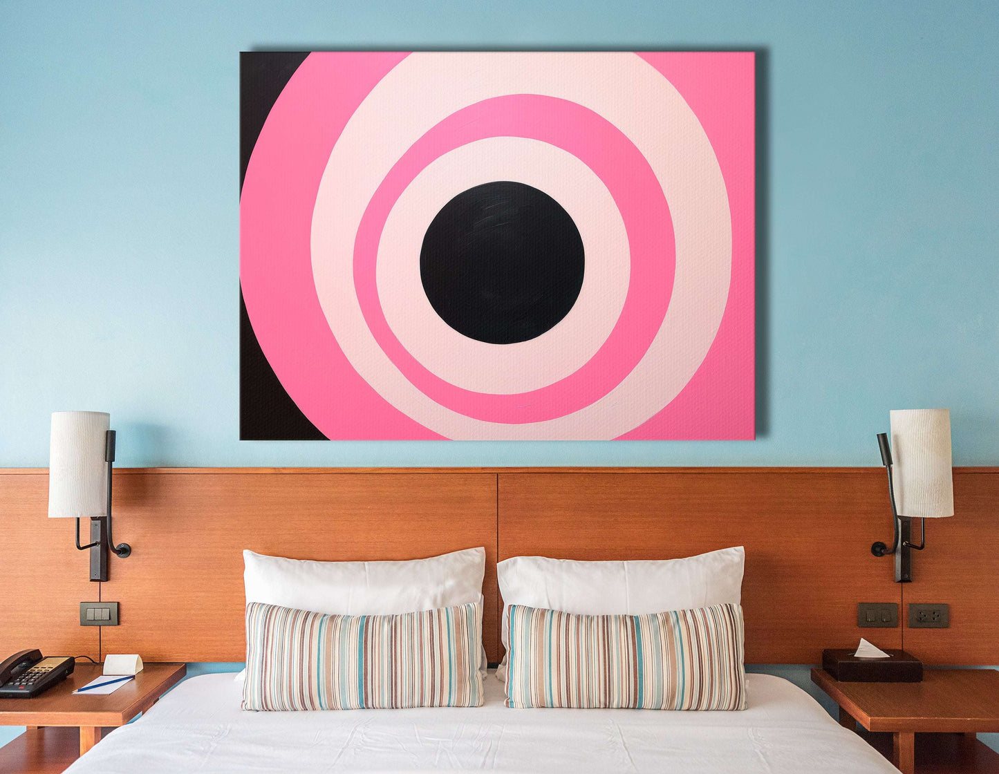 Vibrant Pink and Black Vortex - Canvas Print - Artoholica Ready to Hang Canvas Print