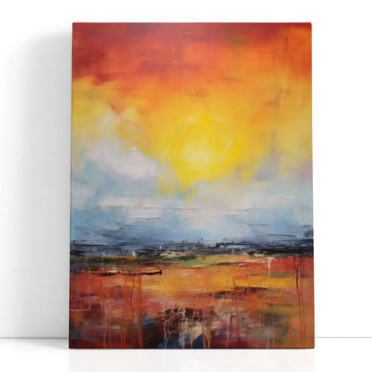 Vibrant Red, Yellow, and Blue Sunset - Canvas Print - Artoholica Ready to Hang Canvas Print