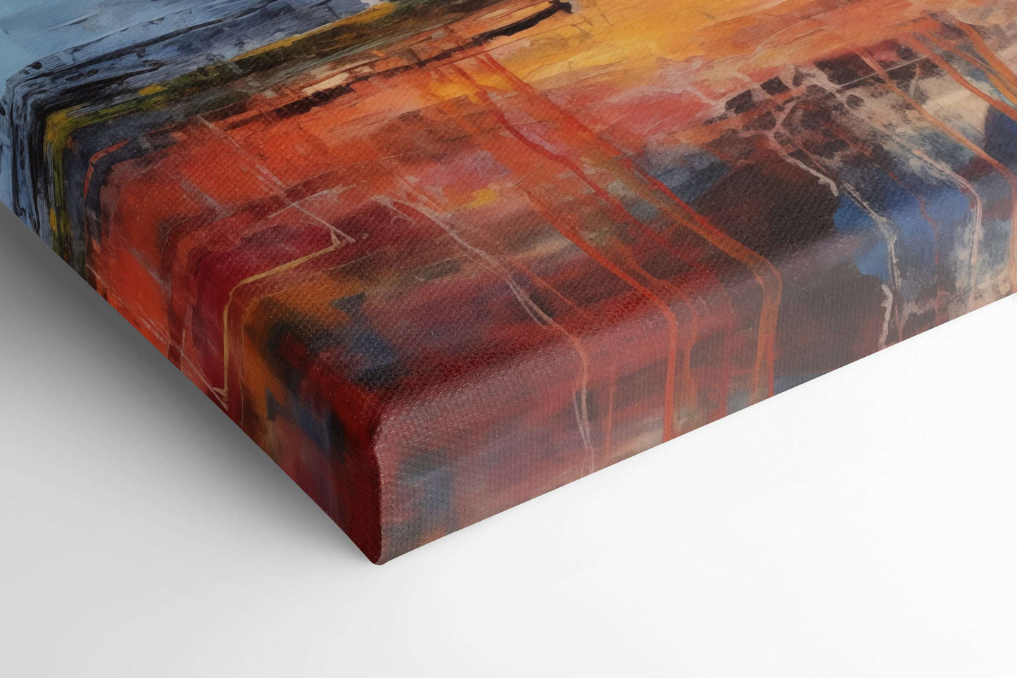 Vibrant Red, Yellow, and Blue Sunset - Canvas Print - Artoholica Ready to Hang Canvas Print