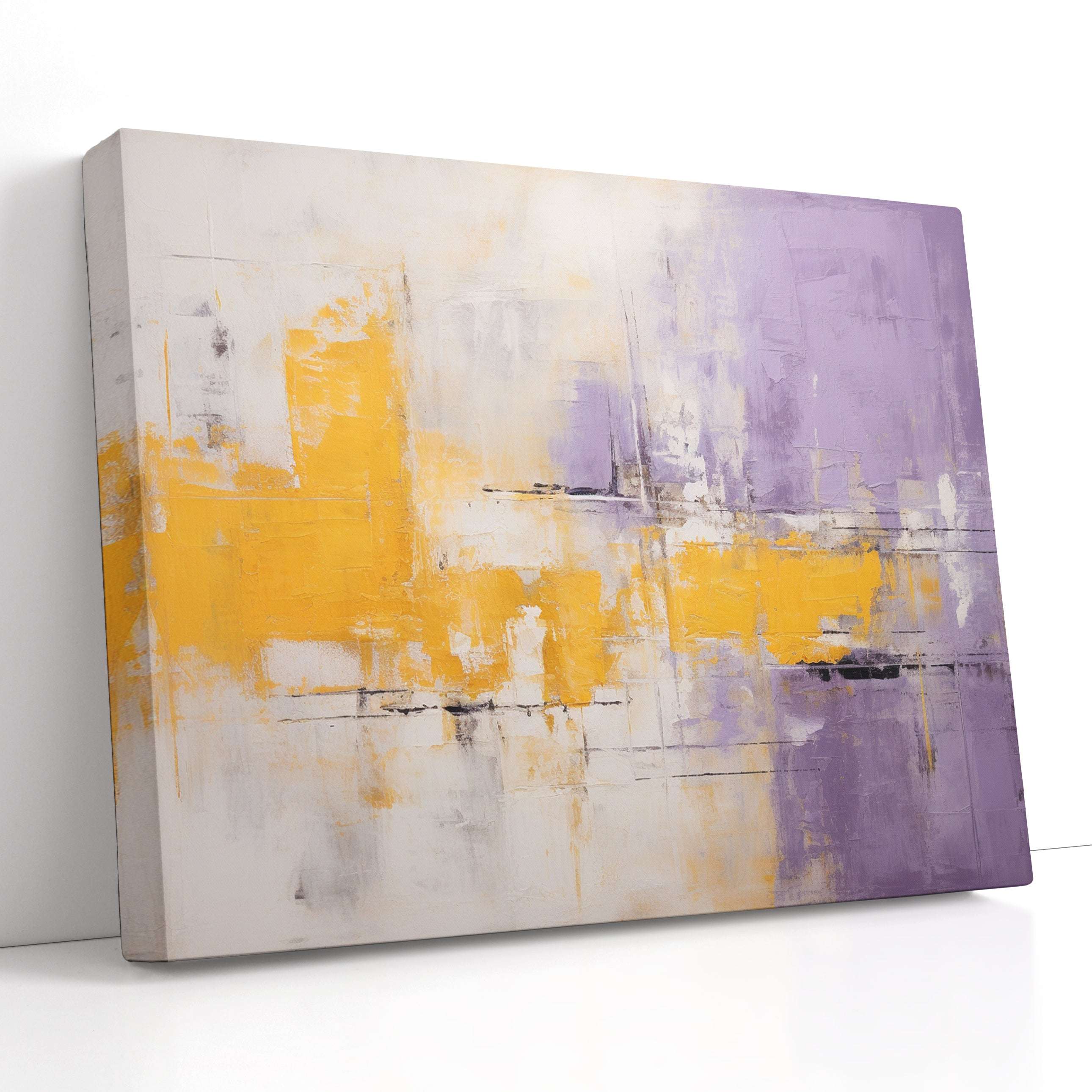 Vibrant Yellow and Lavender - Canvas Print - Artoholica Ready to Hang Canvas Print