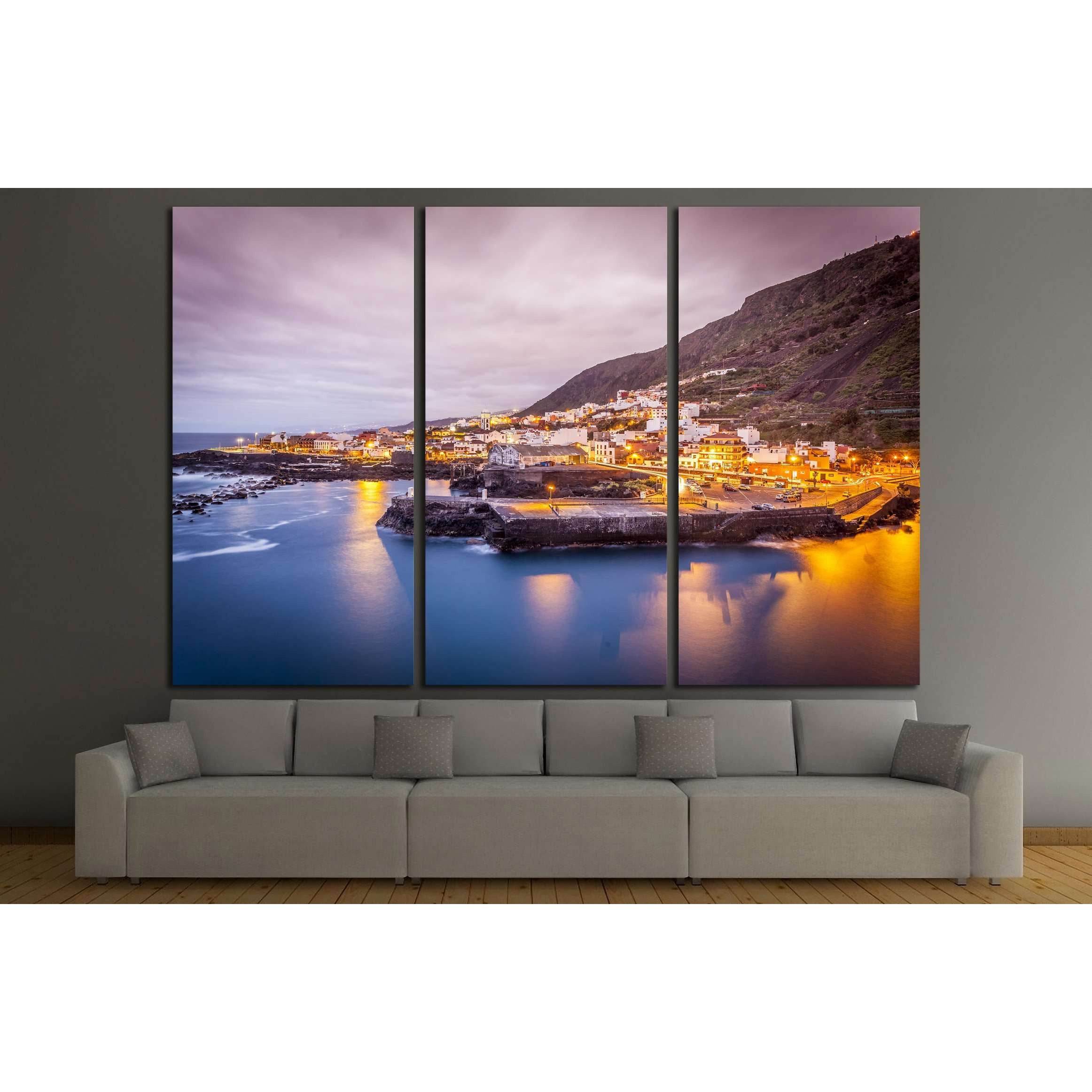 view of Garachico in the evening in Tenerife island - Canary Spain №2638 Ready to Hang Canvas PrintCanvas art arrives ready to hang, with hanging accessories included and no additional framing required. Every canvas print is hand-crafted, made on-demand a