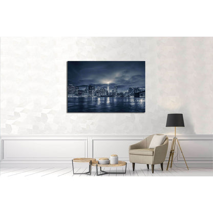 View of Manhattan at night, New York City №2997 Ready to Hang Canvas PrintCanvas art arrives ready to hang, with hanging accessories included and no additional framing required. Every canvas print is hand-crafted, made on-demand at our workshop and expert