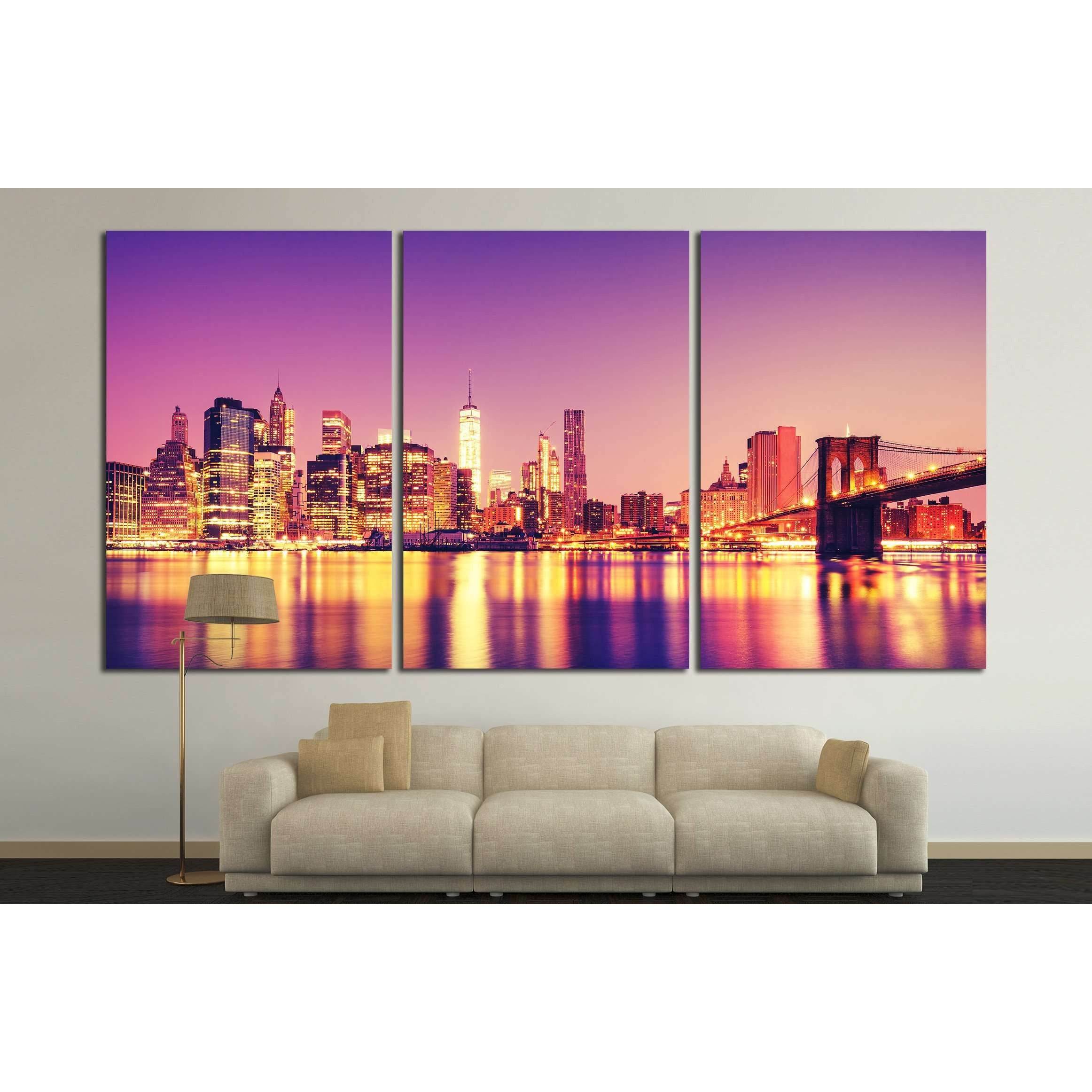 View of Manhattan at sunset, New York City №2709 Ready to Hang Canvas PrintCanvas art arrives ready to hang, with hanging accessories included and no additional framing required. Every canvas print is hand-crafted, made on-demand at our workshop and exper