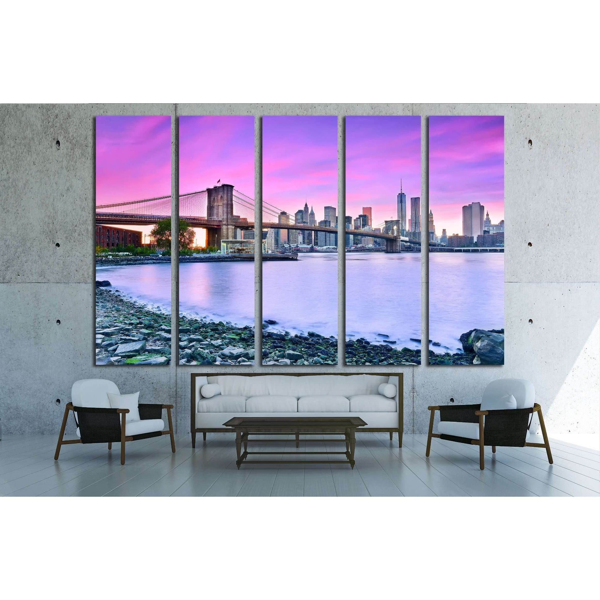 View of New York City at dusk №2987 Ready to Hang Canvas PrintCanvas art arrives ready to hang, with hanging accessories included and no additional framing required. Every canvas print is hand-crafted, made on-demand at our workshop and expertly stretched